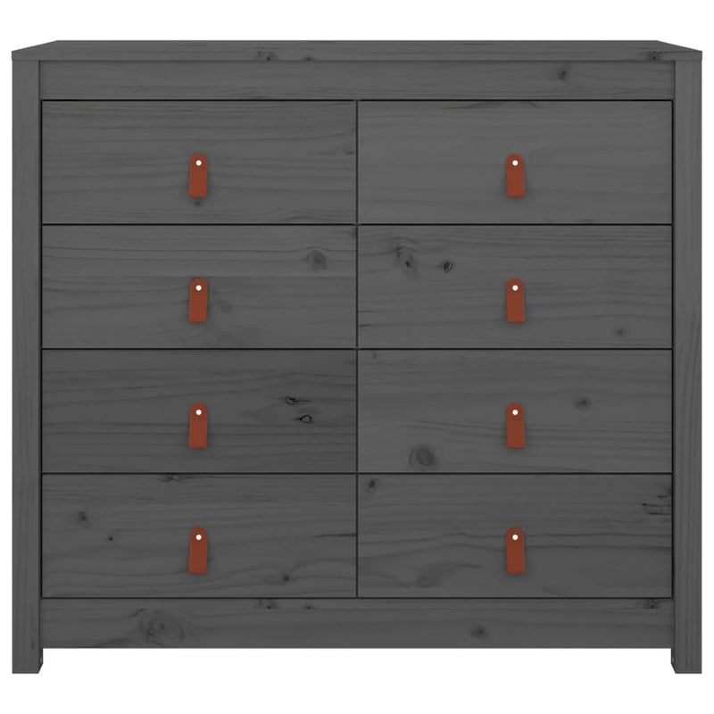 Side Cabinet Grey 100x40x90 cm Solid Wood Pine