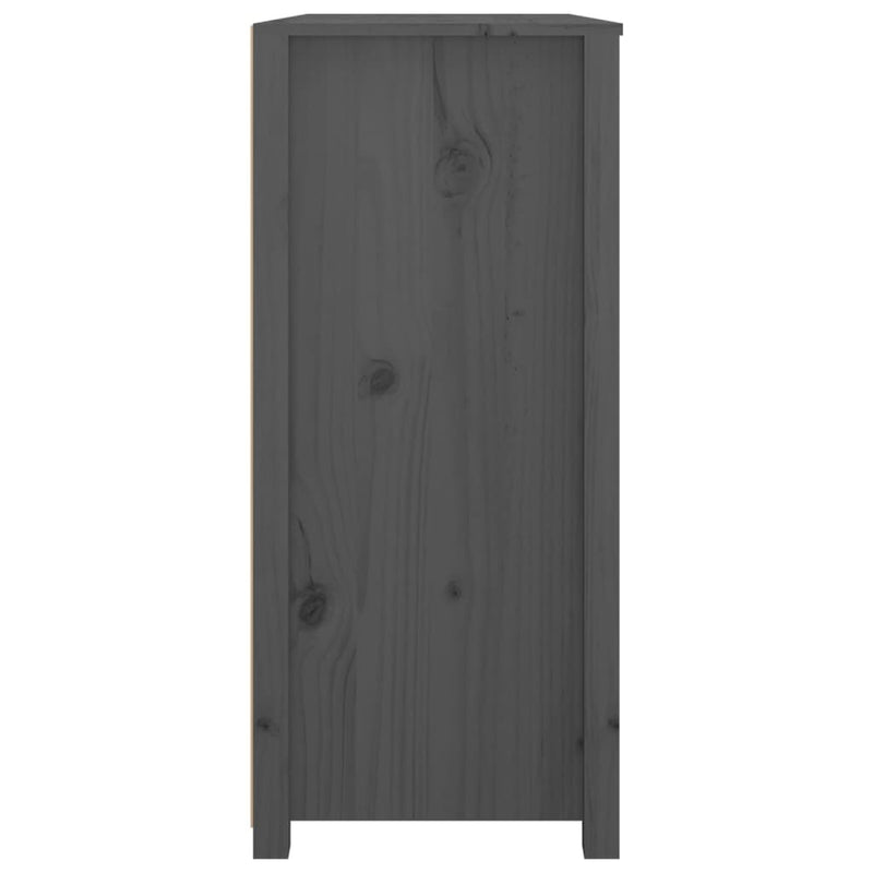 Side Cabinet Grey 100x40x90 cm Solid Wood Pine