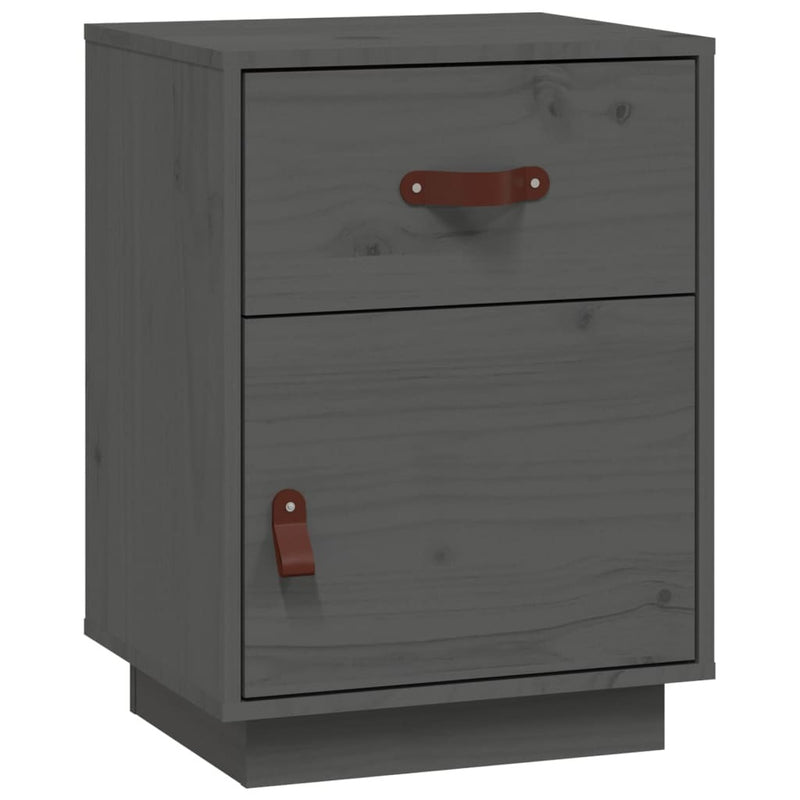 Bedside Cabinets 2 pcs Grey 40x34x55 cm Solid Wood Pine