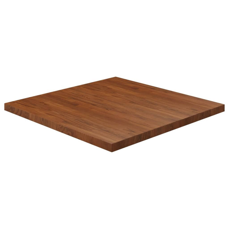 Square Table Top Dark Brown 90x90x4cm Treated Solid Wood Oak