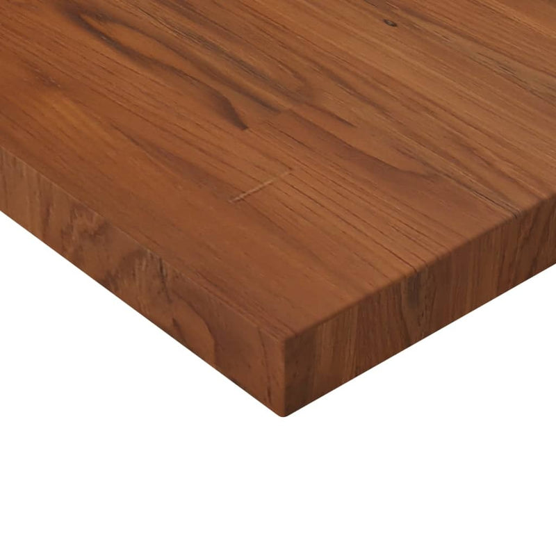 Square Table Top Dark Brown 90x90x4cm Treated Solid Wood Oak