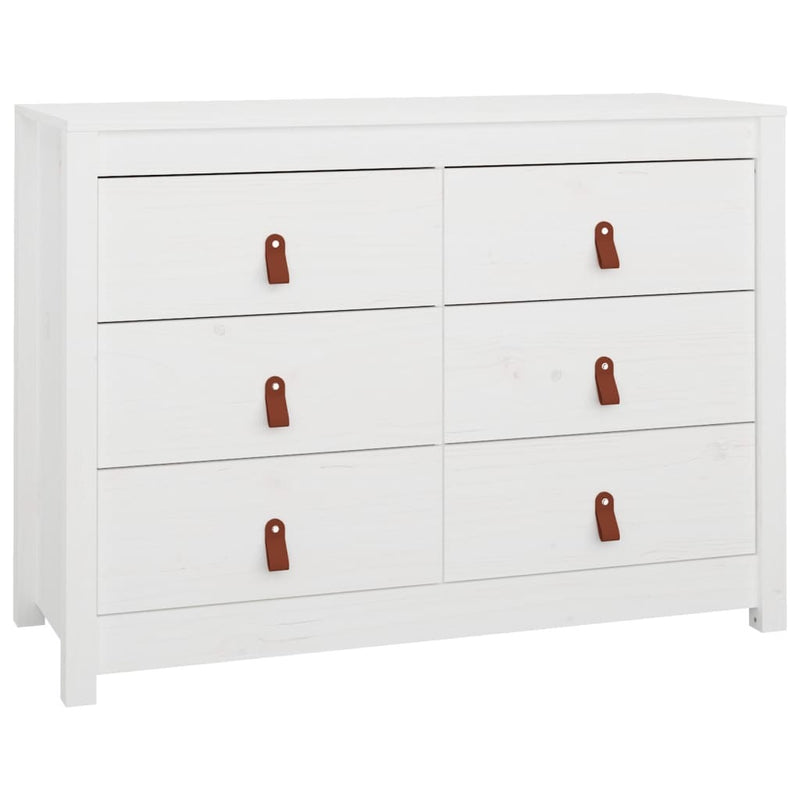 Side Cabinet White 100x40x72 cm Solid Wood Pine