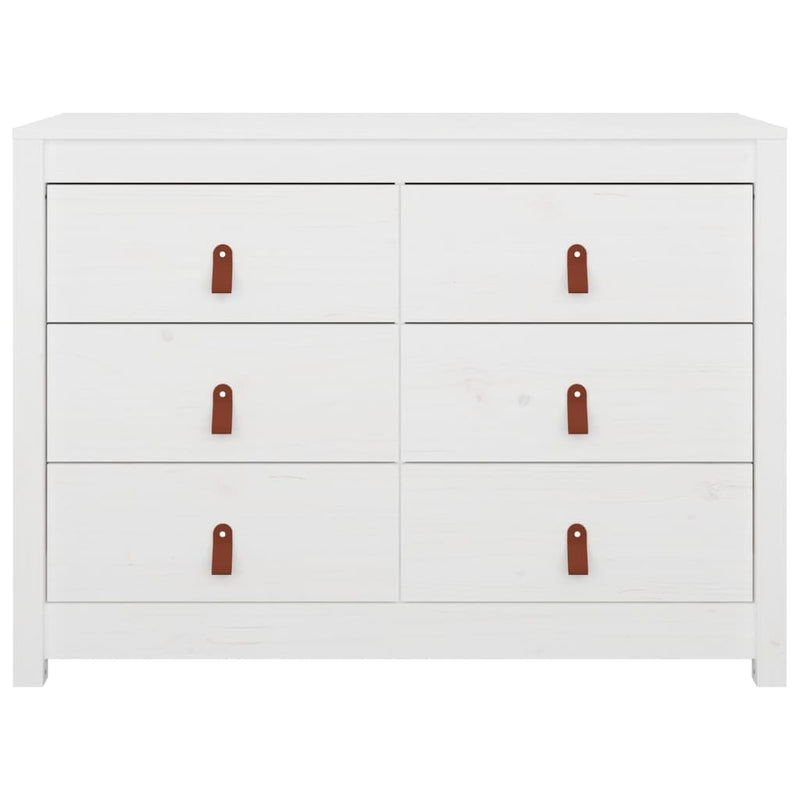 Side Cabinet White 100x40x72 cm Solid Wood Pine