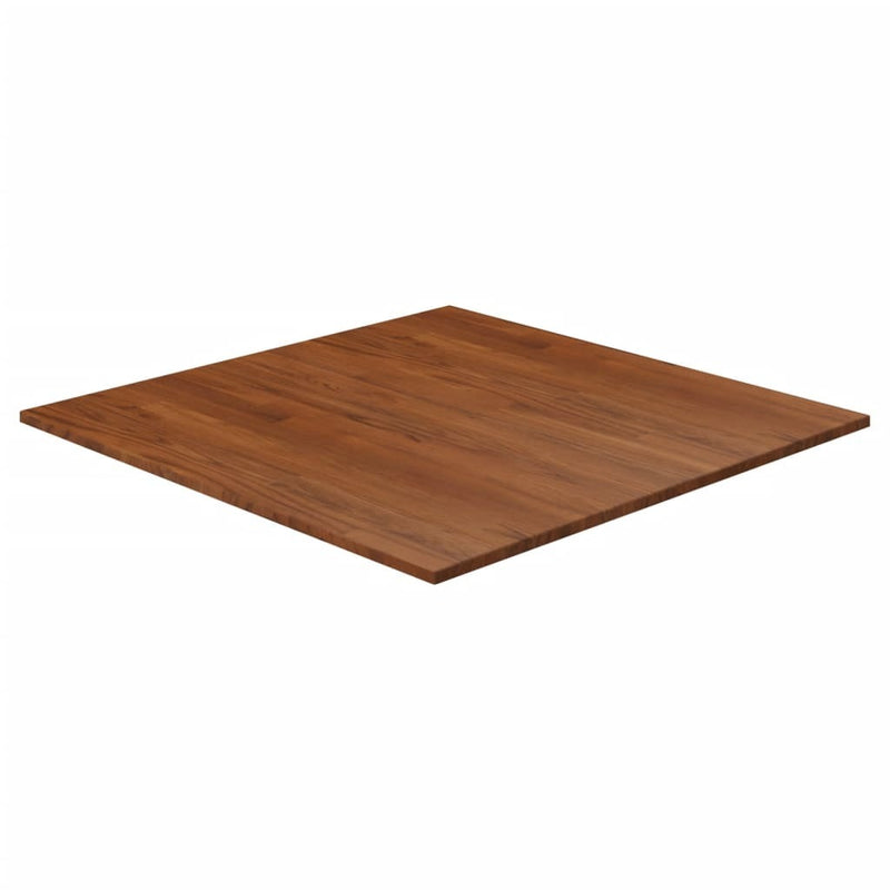 Square Table Top Dark Brown 80x80x1.5cm Treated Solid Wood Oak