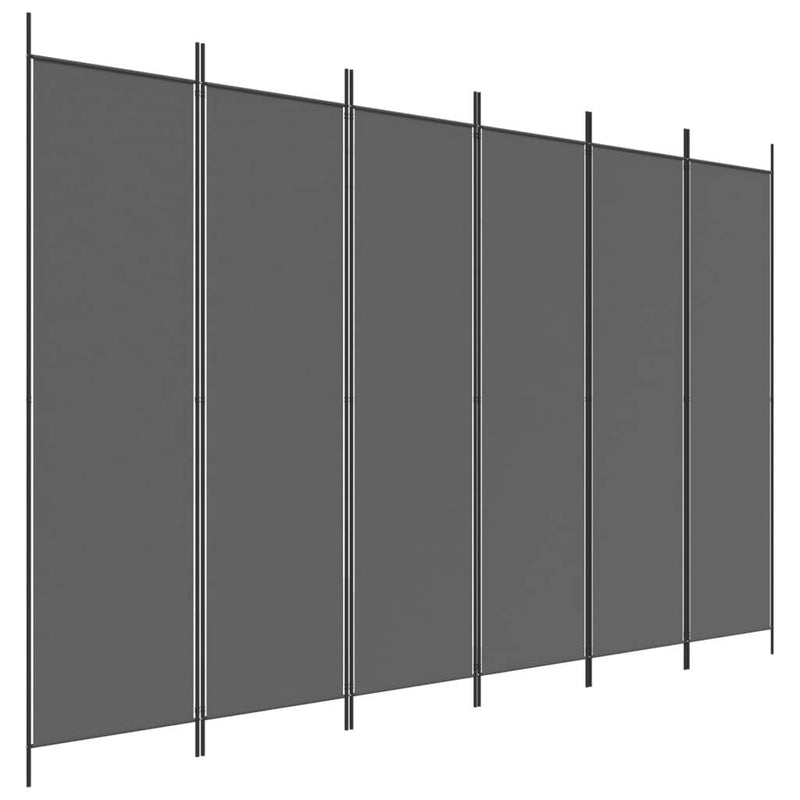 6-Panel Room Divider Anthracite 300x200 cm Fabric