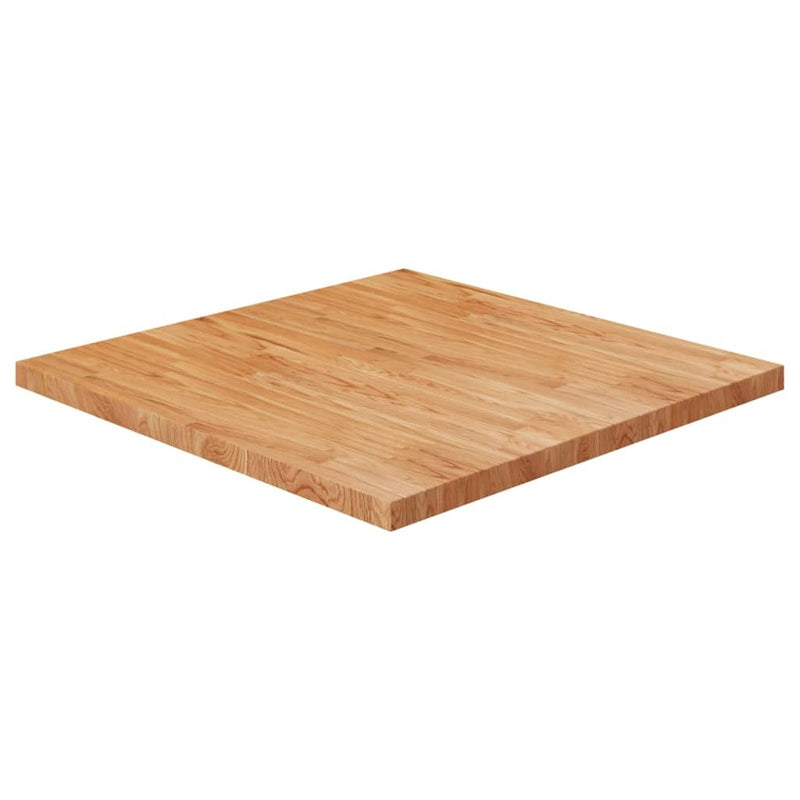 Square Table Top Light Brown 90x90x4cm Treated Solid Wood Oak