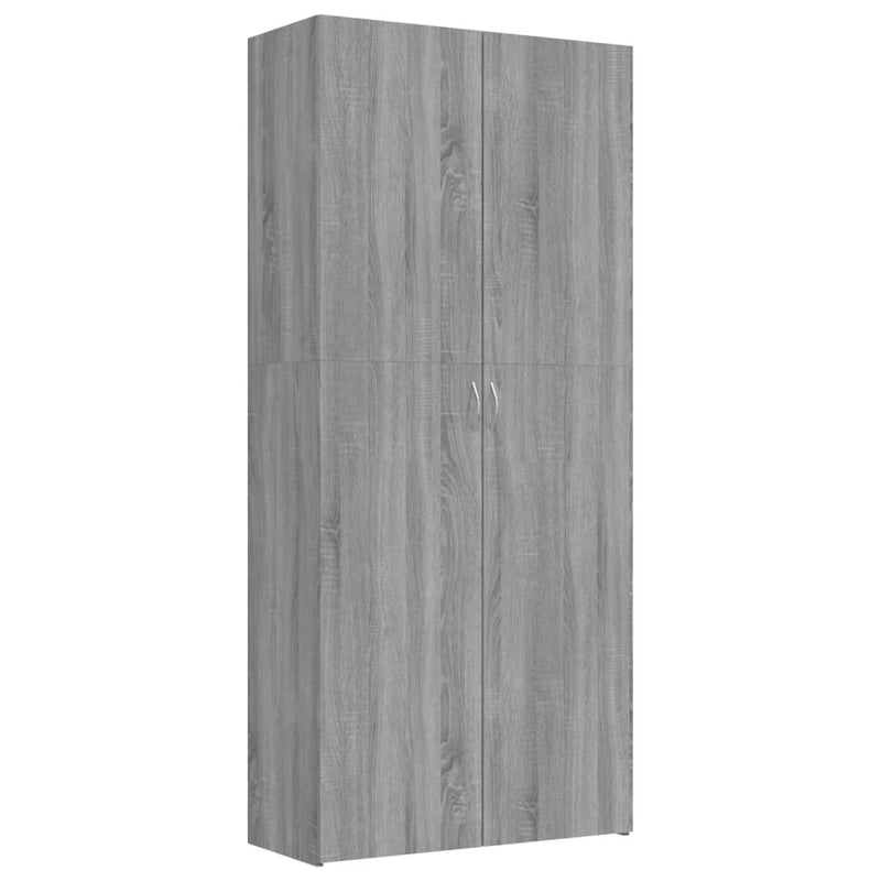 Shoe Cabinet Grey Sonoma 80x35.5x180 cm Engineered Wood