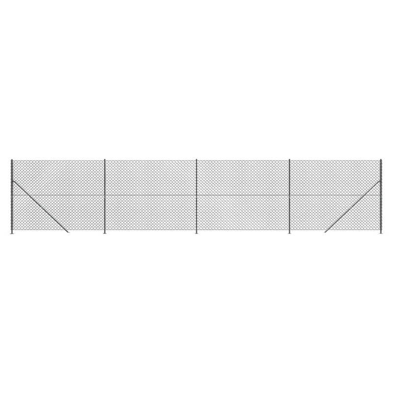 Chain Link Fence with Flange Anthracite 1.4x10 m