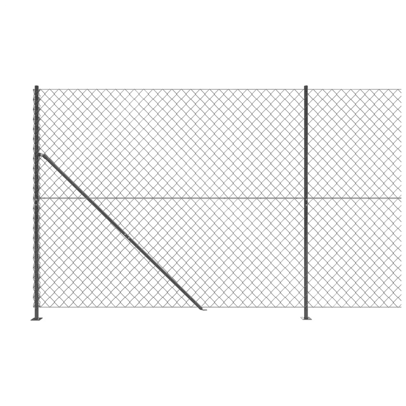 Chain Link Fence with Flange Anthracite 1.4x10 m