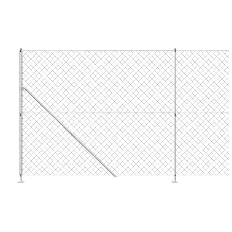 Chain Link Fence with Flange Silver 1.6x25 m