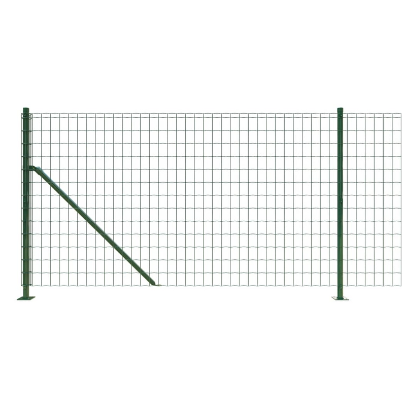 Wire Mesh Fence with Flange Green 1x25 m