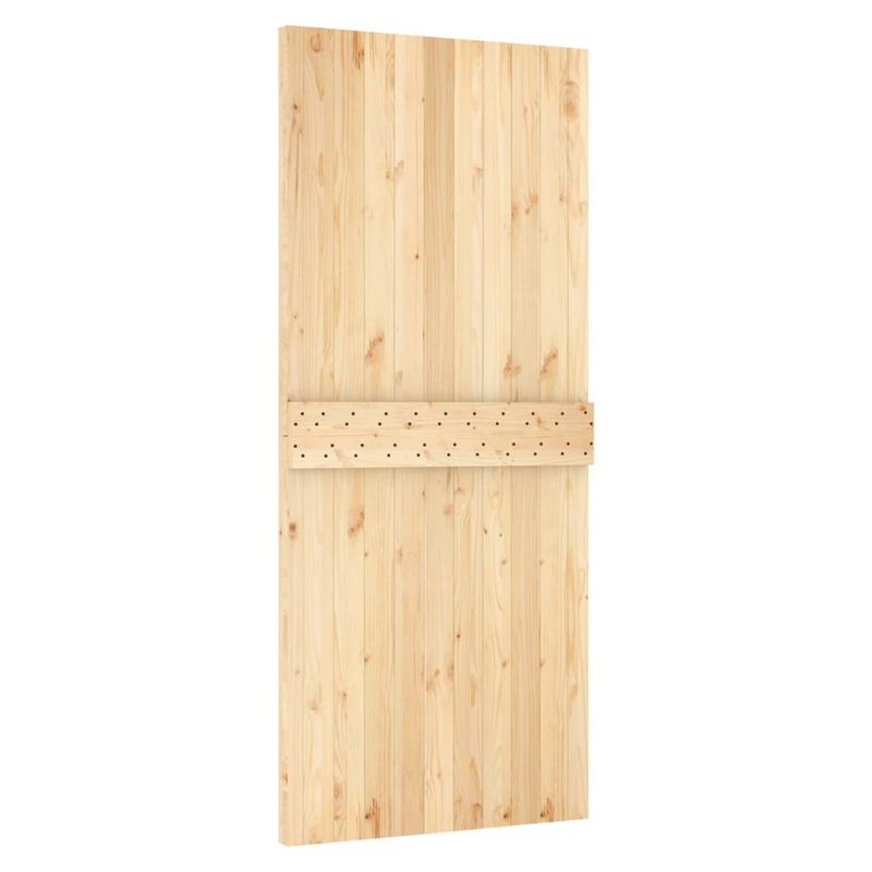 Sliding Door with Hardware Set 90x210 cm Solid Wood Pine