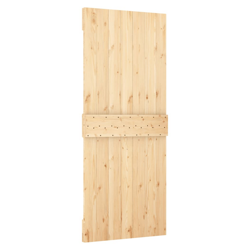 Sliding Door with Hardware Set 85x210 cm Solid Wood Pine