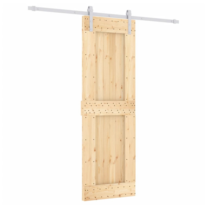 Sliding Door with Hardware Set 70x210 cm Solid Wood Pine