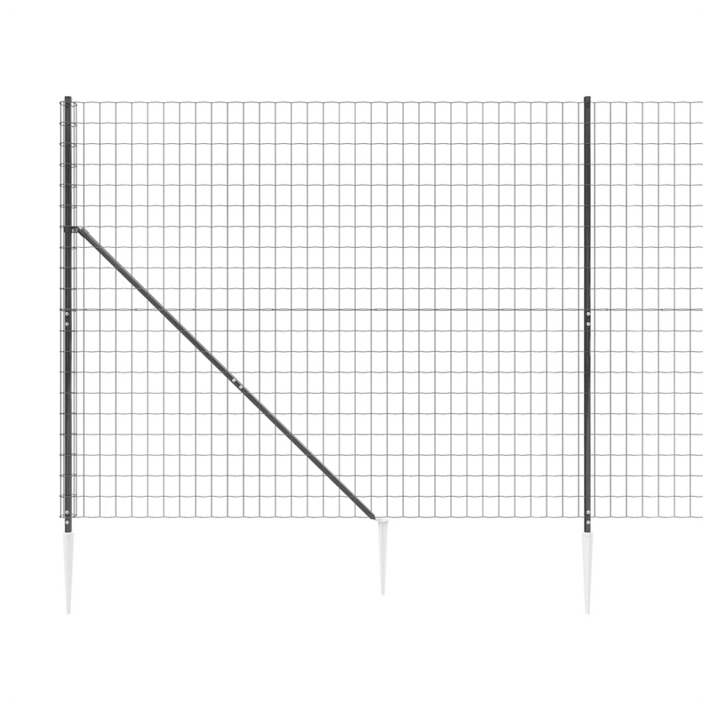 Wire Mesh Fence with Spike Anchors Anthracite 1.4x25 m