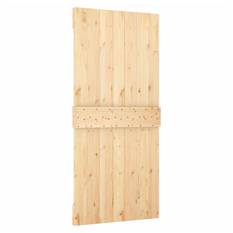 Sliding Door with Hardware Set 90x210 cm Solid Wood Pine