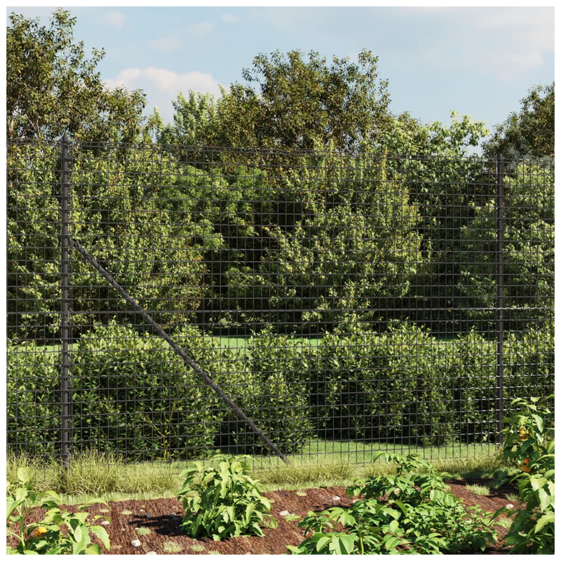 Wire Mesh Fence with Spike Anchors Anthracite 1.4x10 m