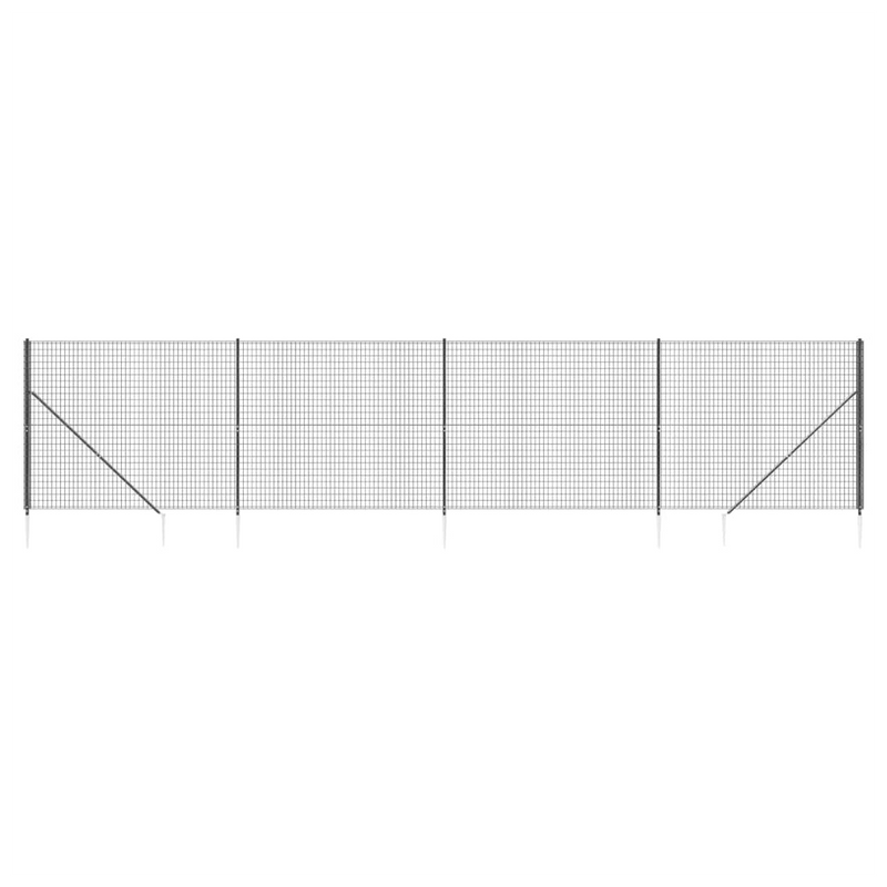 Wire Mesh Fence with Spike Anchors Anthracite 1.4x10 m