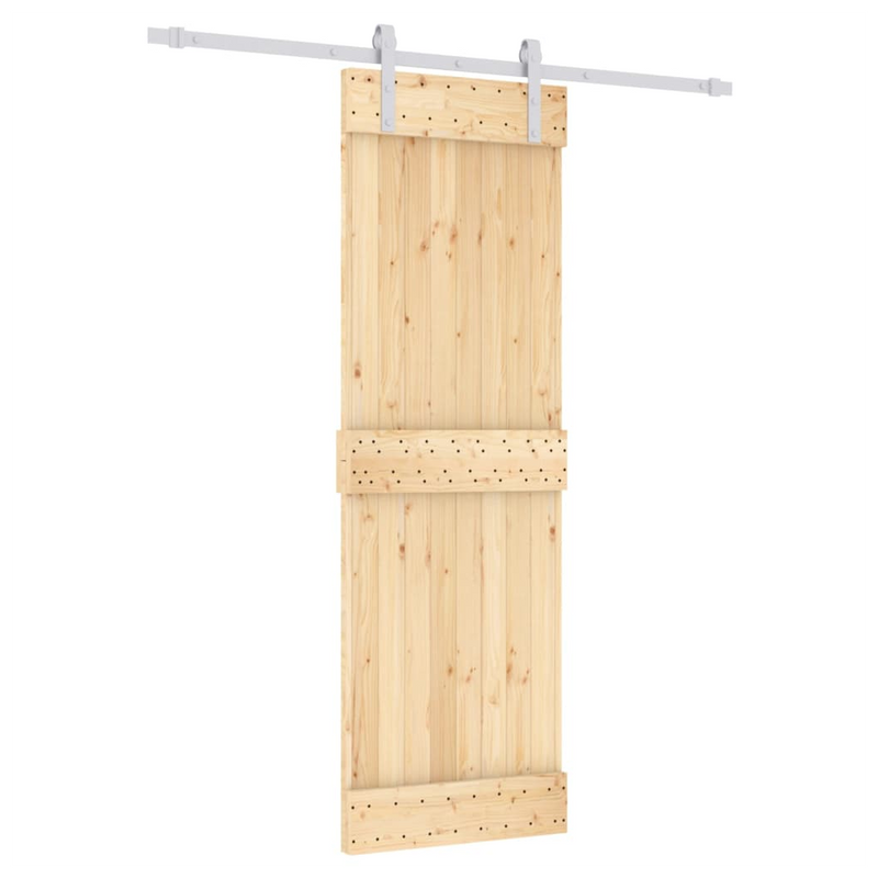 Sliding Door with Hardware Set 70x210 cm Solid Wood Pine