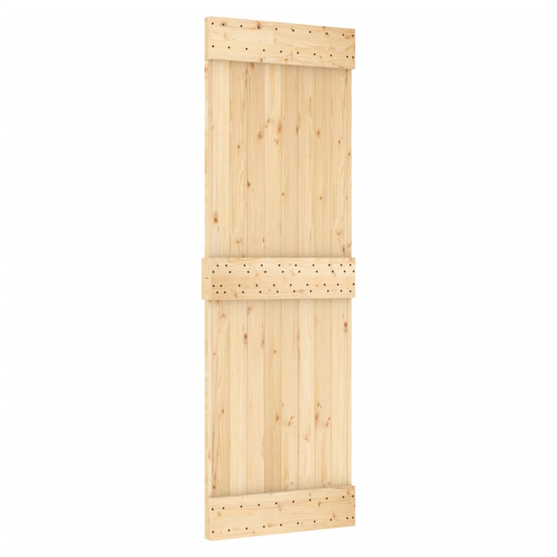 Sliding Door with Hardware Set 70x210 cm Solid Wood Pine