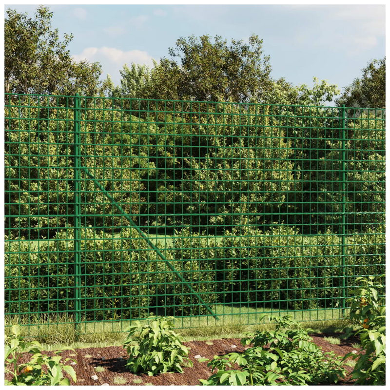 Wire Mesh Fence with Flange Green 2.2x10 m