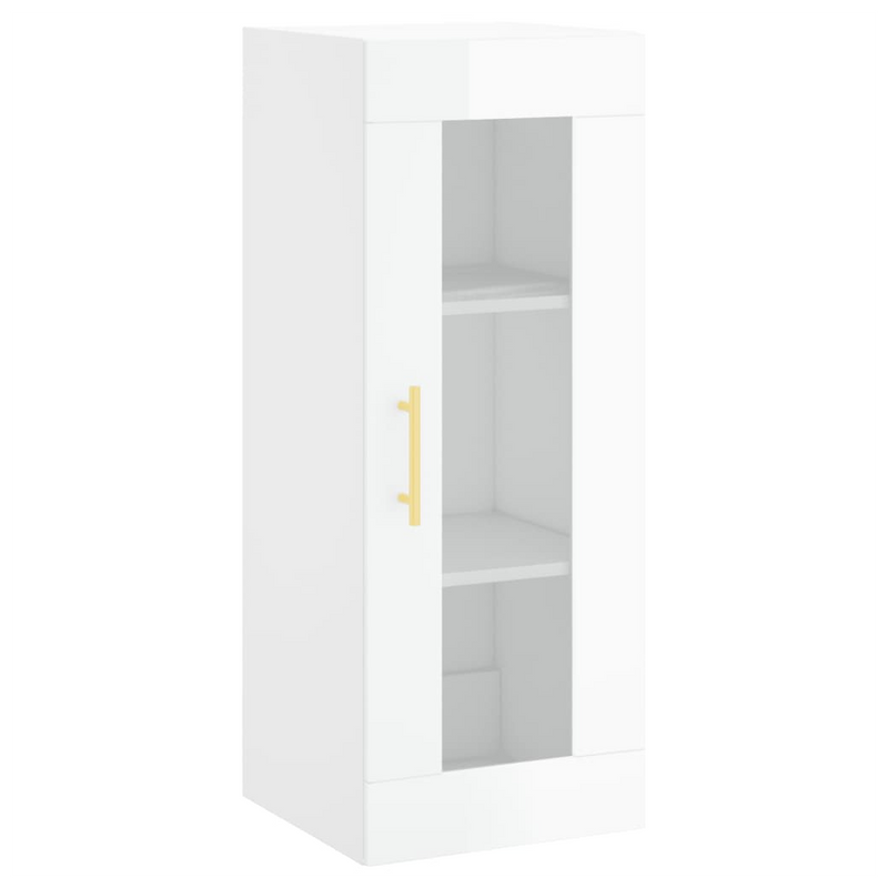 Wall Mounted Cabinet High Gloss White 34.5x34x90 cm