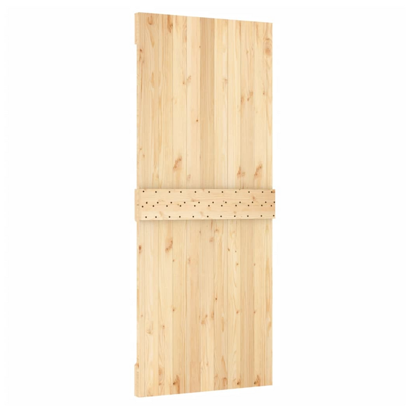 Sliding Door with Hardware Set 85x210 cm Solid Wood Pine