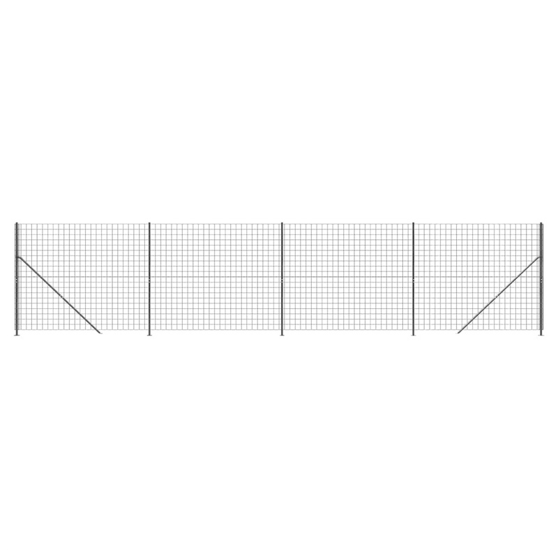 Wire Mesh Fence with Flange Anthracite 1.4x10 m