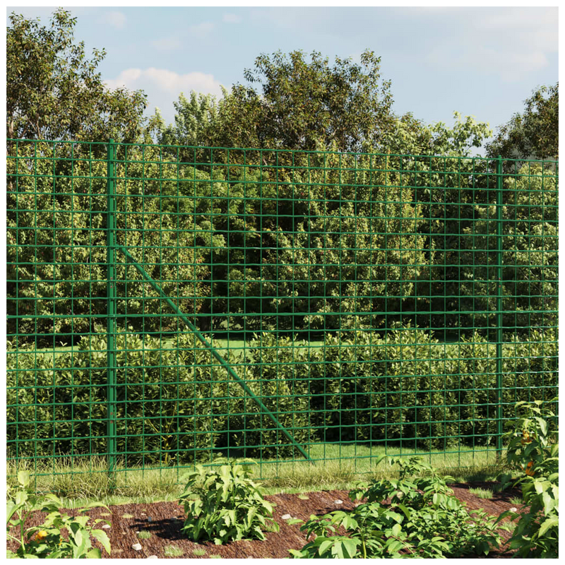 Wire Mesh Fence with Flange Green 1.8x10 m