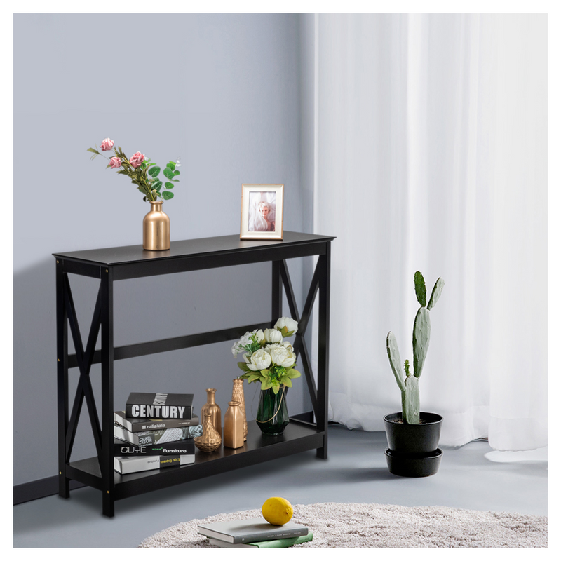 Side Cross Porch Table Black