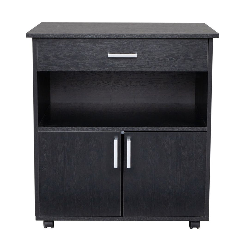 One Drawer One Layer Frame Double Doors MDF And PVC Wooden Filing Cabinet Black