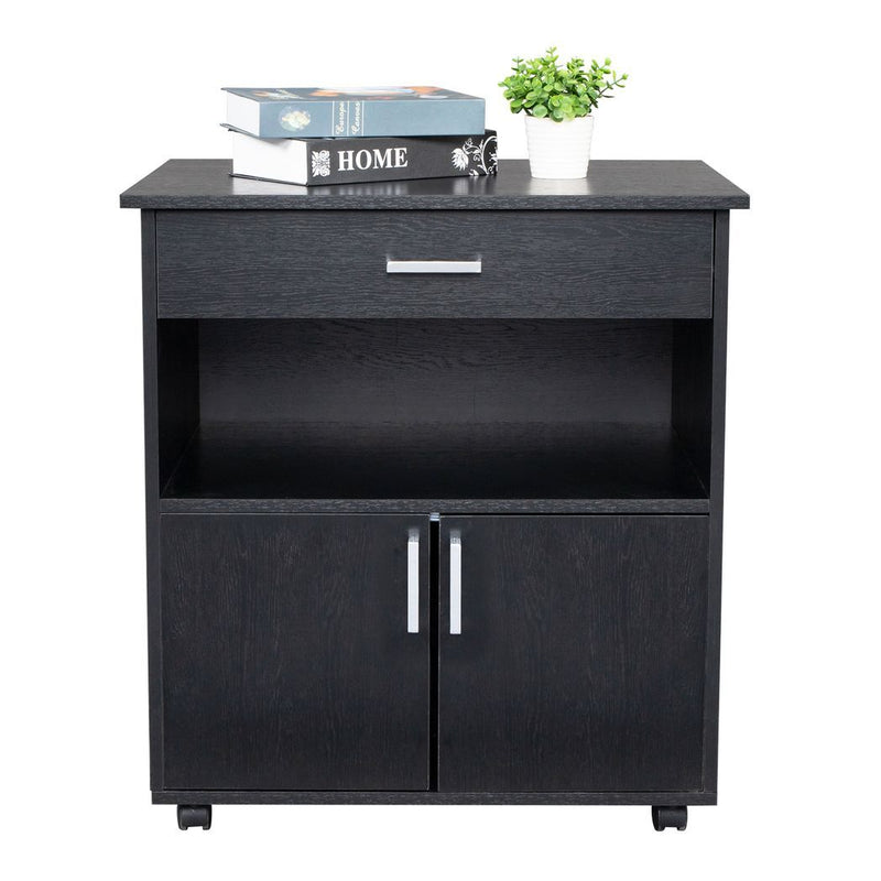 One Drawer One Layer Frame Double Doors MDF And PVC Wooden Filing Cabinet Black