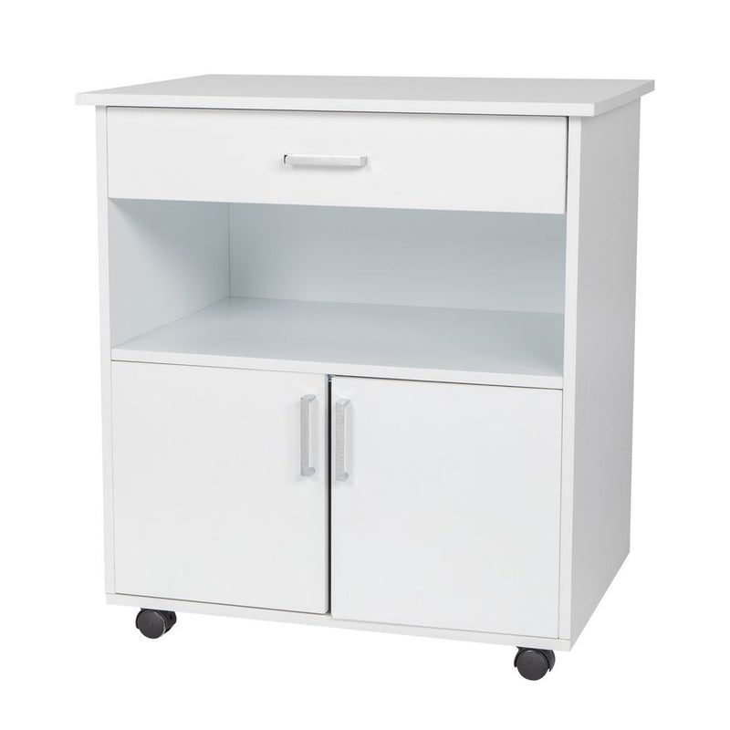 One Drawer One Layer Frame Double Doors MDF And PVC Wooden Filing Cabinet White