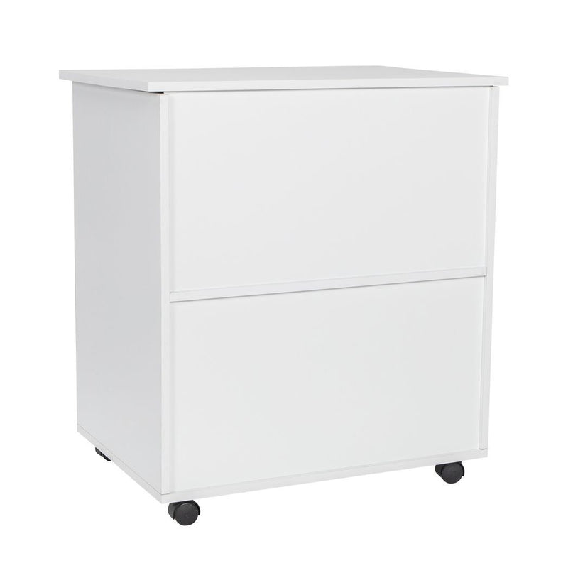 One Drawer One Layer Frame Double Doors MDF And PVC Wooden Filing Cabinet White