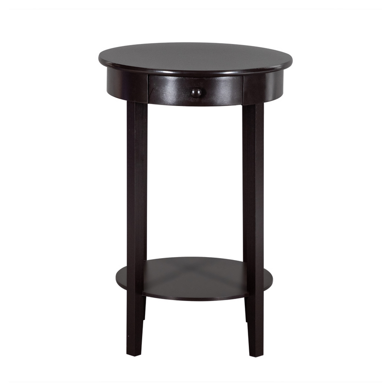 Simple Round With Drawer Side Coffee Table Brown