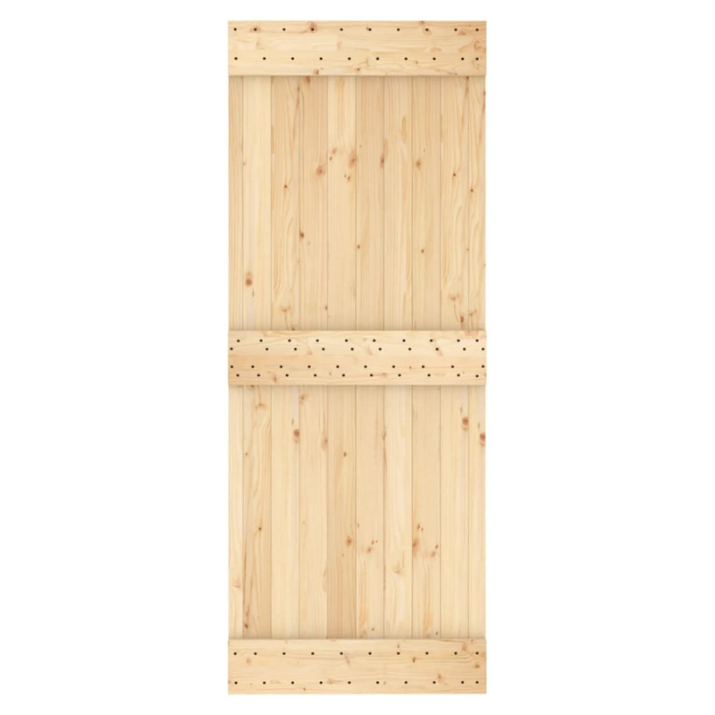 Sliding Door with Hardware Set 80x210 cm Solid Wood Pine