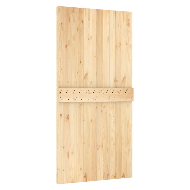 Sliding Door with Hardware Set 100x210 cm Solid Wood Pine