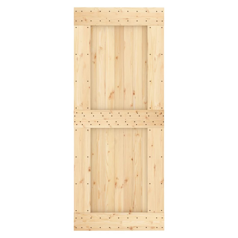 Sliding Door with Hardware Set 85x210 cm Solid Wood Pine