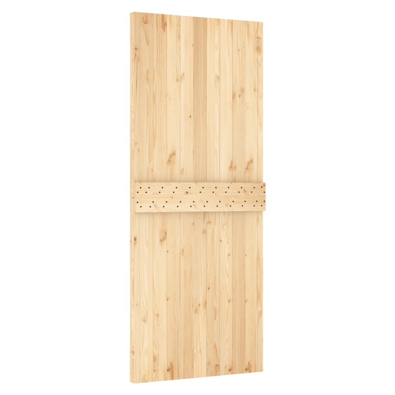 Sliding Door with Hardware Set 85x210 cm Solid Wood Pine