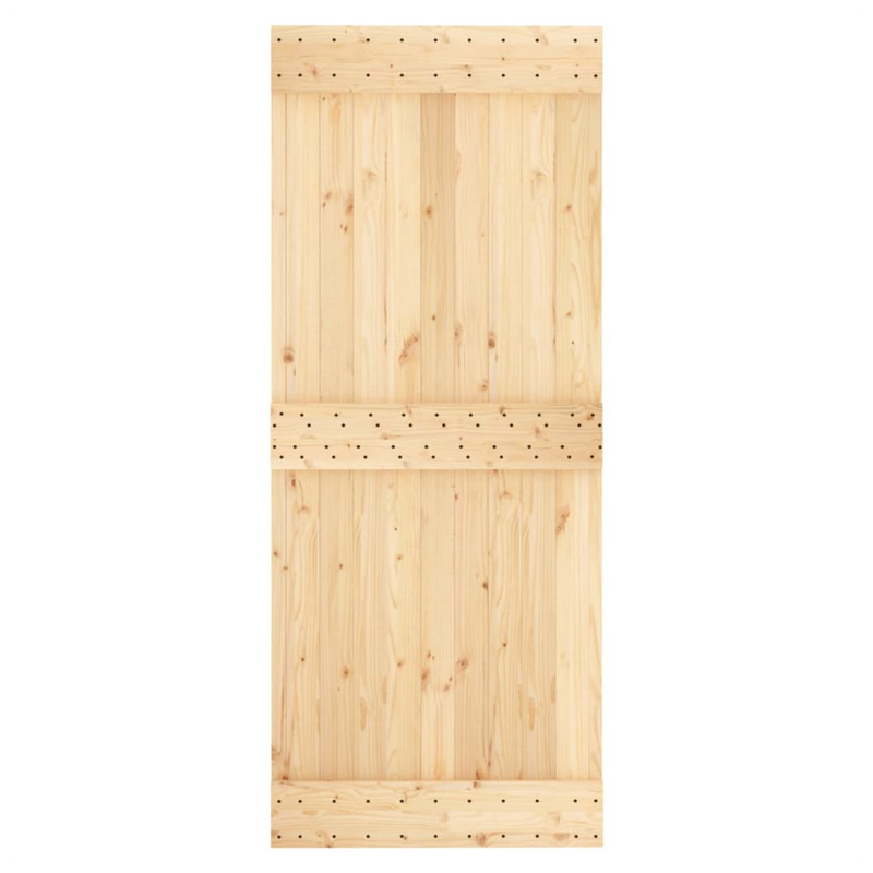 Sliding Door with Hardware Set 85x210 cm Solid Wood Pine