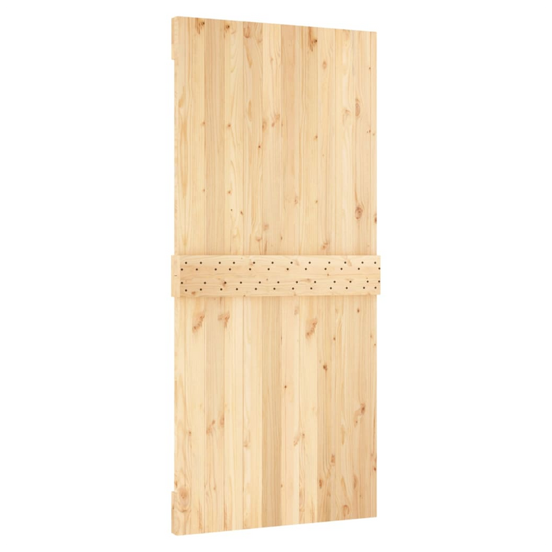 Sliding Door with Hardware Set 95x210 cm Solid Wood Pine