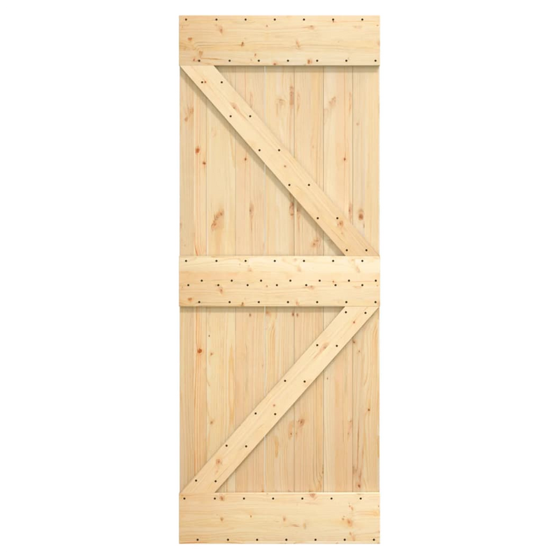 Sliding Door with Hardware Set 85x210 cm Solid Wood Pine