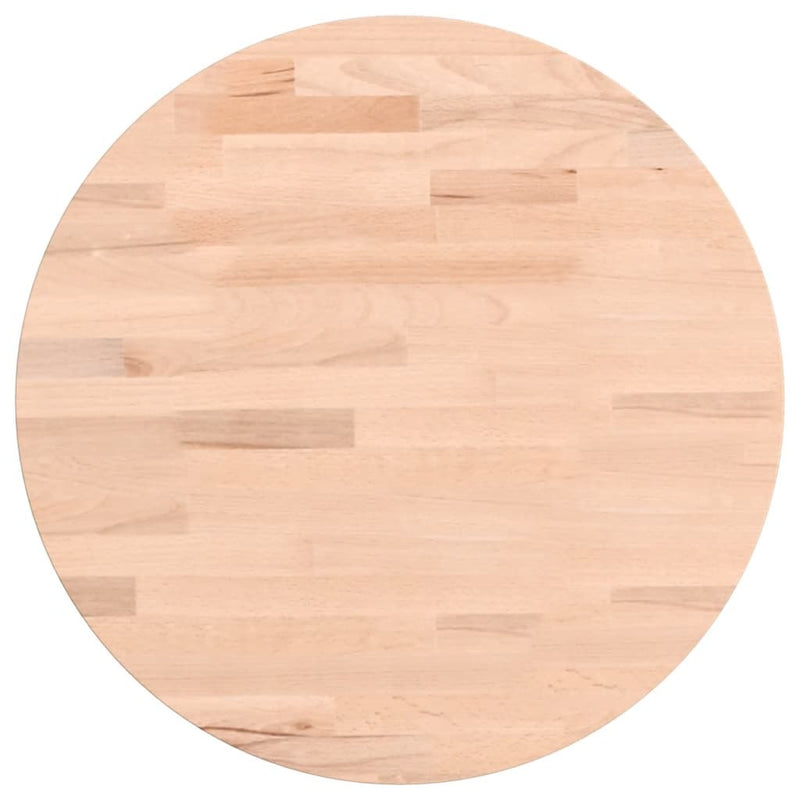 Table Top 40x4 cm Round Solid Wood Beech