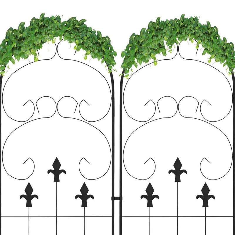 Outsunny Set of 2 Metal Trellis for Climbing Plants, Scrolls Design