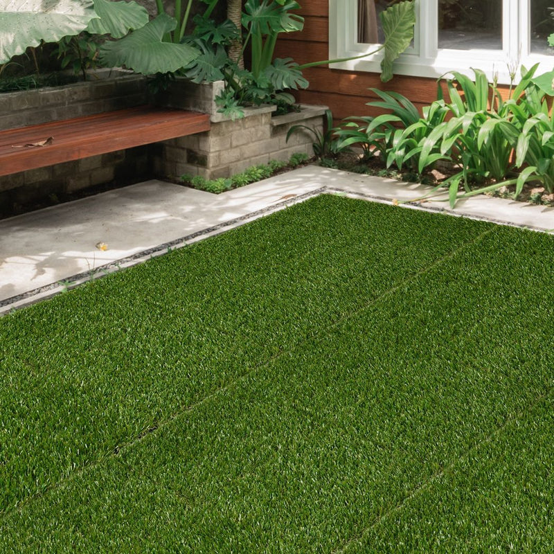 Outsunny 10 PCs 30 x 30cm Artificial Grass Turf Carpet with 25mm Pile Height