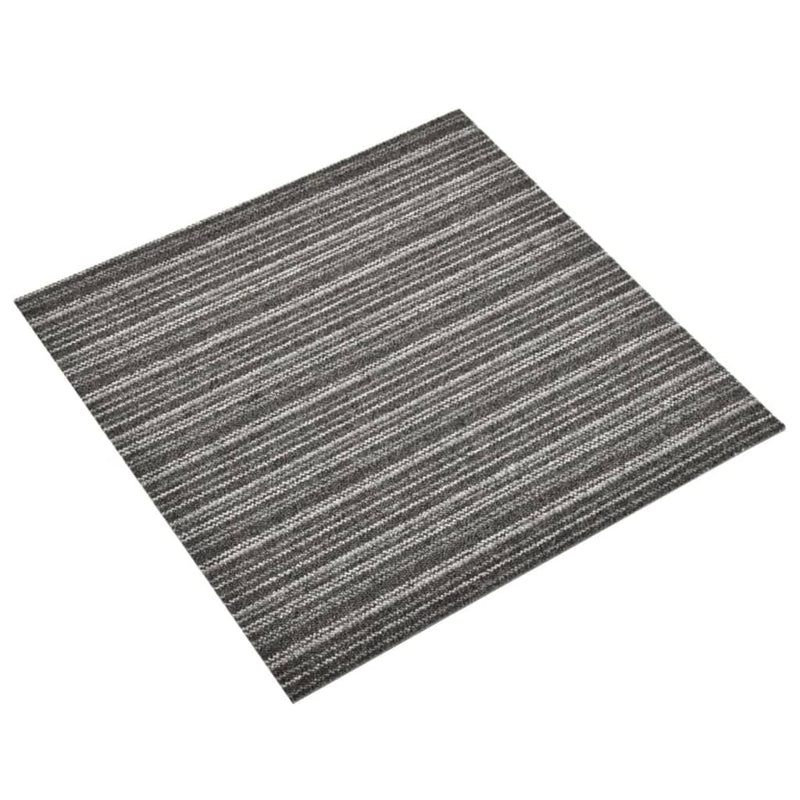 Carpet Floor Tiles 20 pcs 5 m 50x50 cm Striped Anthracite