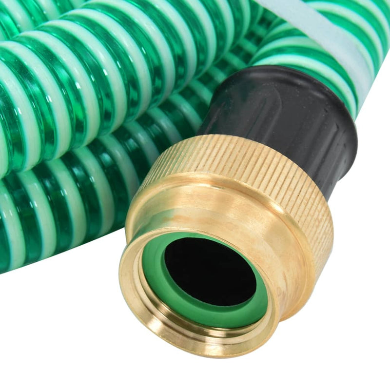 Suction Hose with Brass Connectors 7 m 25 mm Green