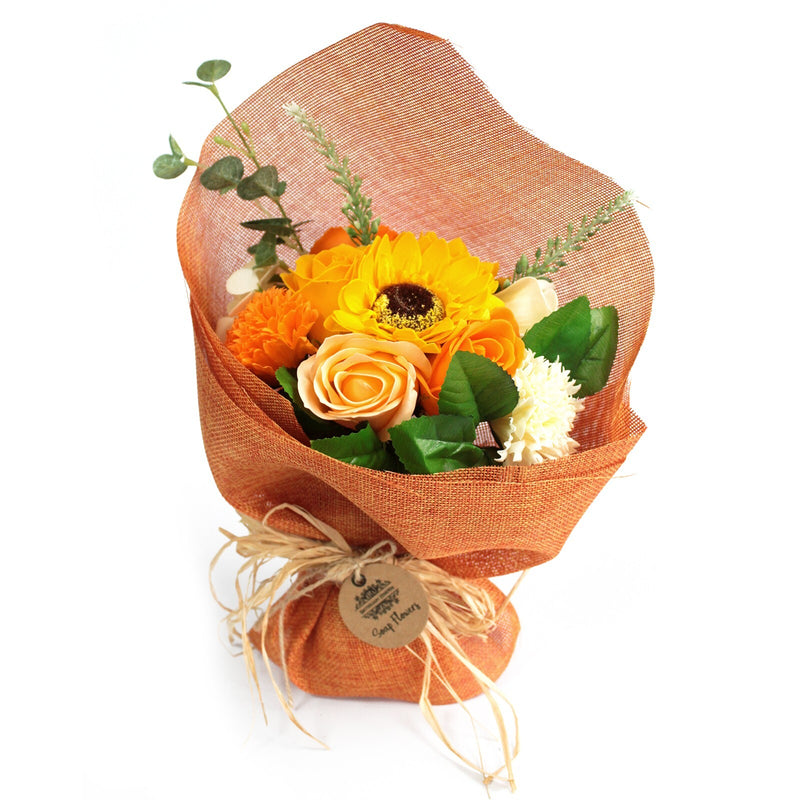 Standing Soap Flower Bouquet - Orange - Per case: 1 Piece