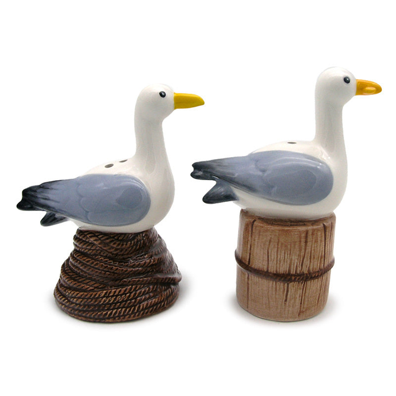 Ceramic Salt  and  Pepper Set - Seagull Buoy