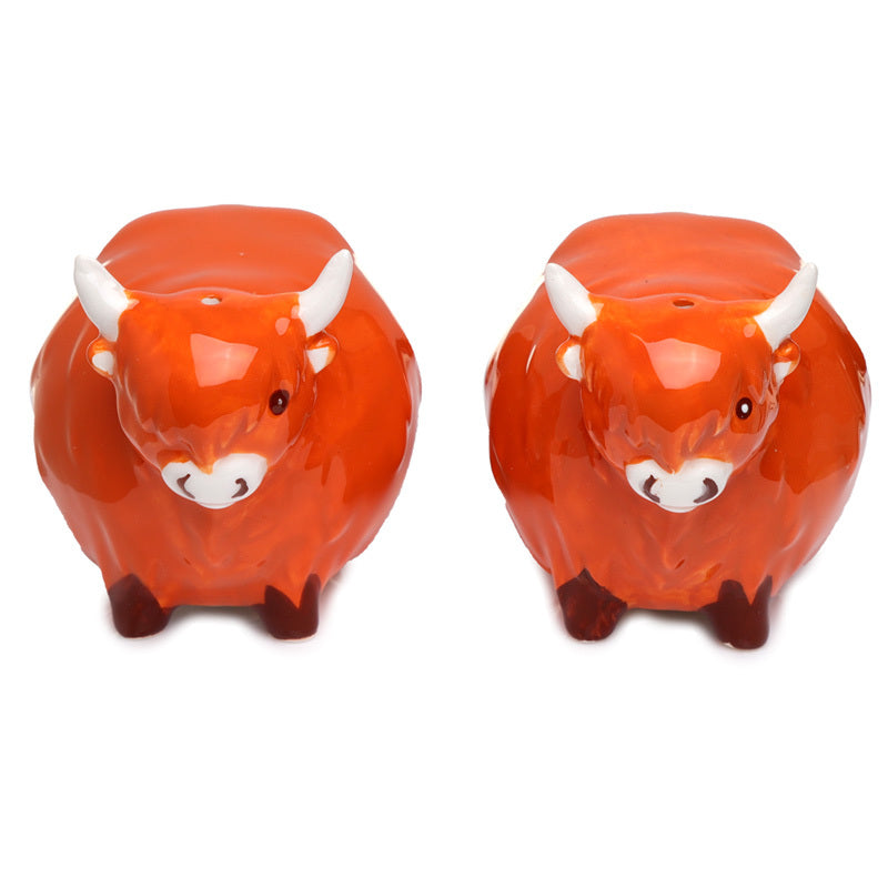 Ceramic Salt  and  Pepper Set - Highland Coo